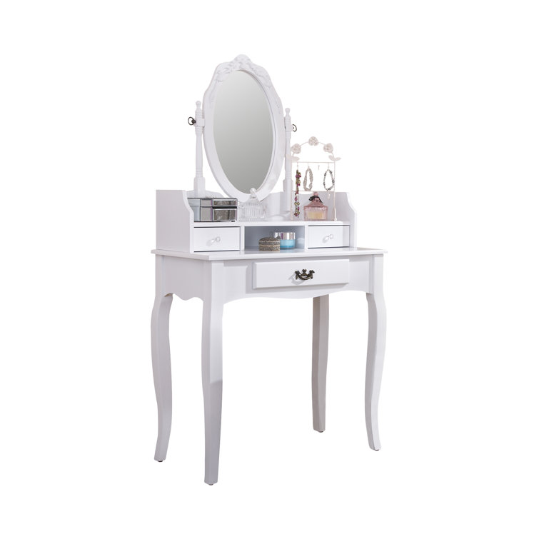 Three Posts Arnold Dressing Table with Mirror Reviews Wayfair